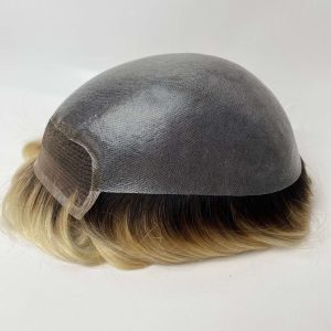 Men’s Mixed Base Hair System – Dark Roots and Blonde Lengths